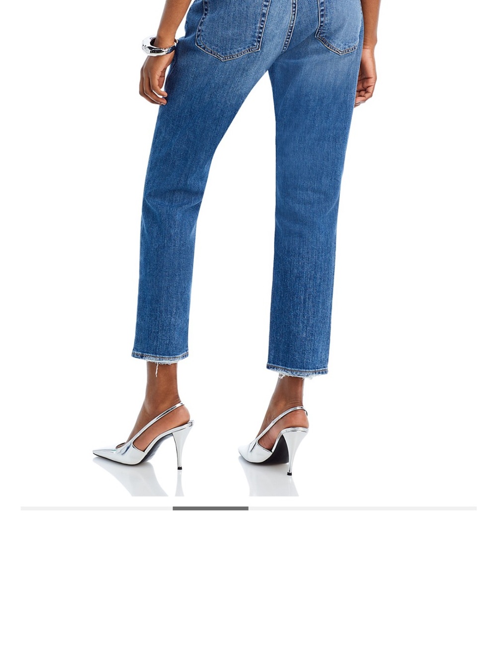 rag & bone Cropped Straight-Leg Jeans in Medium Blue - Picture 3 of 6
